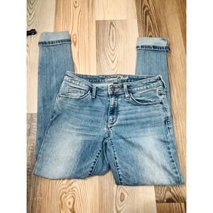 Universal Thread Womens Mid Rise Skinny Cuffed Distressed Jeans Size 4/27R
